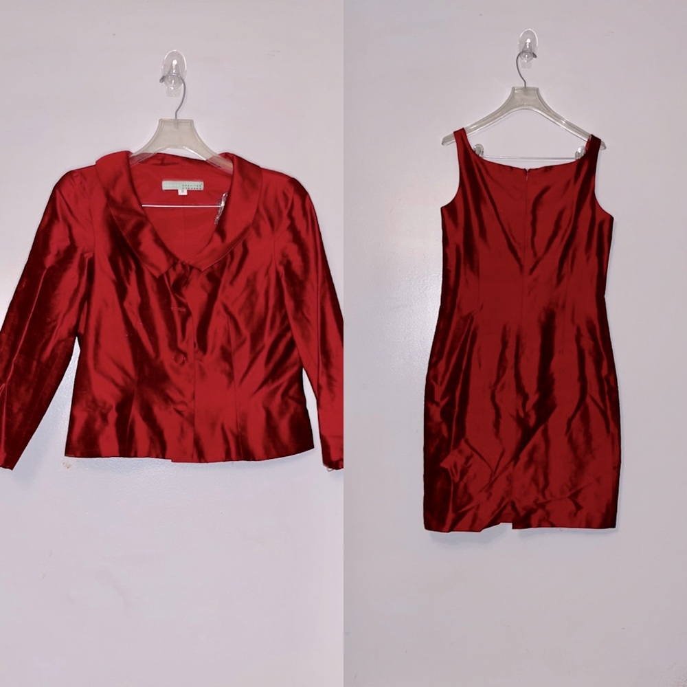 Vintage Silk 2 Piece Suit in Cranberry Merlot